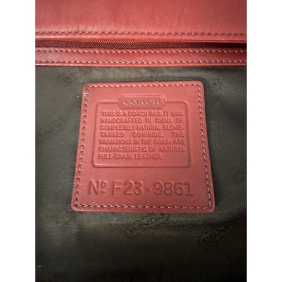 Coach Vintage Legacy Purse Ladies Shoulder Bag Red Leather Medium F23-9861 - Picture 11 of 12